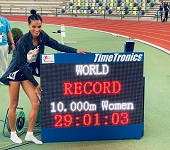 Letesenbet Gidey breaks SifanHassan’s two-day-old 10,000m world record in Hengelo, the Netherlands with 29:01.03