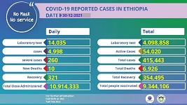 Ethiopia finds 35 percent COVID-19 positive