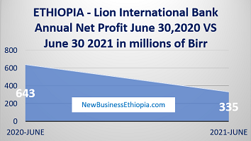 Ethiopia – Lion Bank profit drops by 309 million Birr