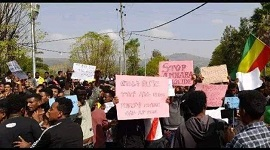 University students protest against Ethiopians massacre in Oromia