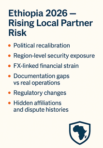 Local Partner Risk Rising in Ethiopia: What Investors Must Verify in 2026