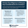 Ethiopia 2026 Why Partner Enhanced Due Diligence Decides Project Success